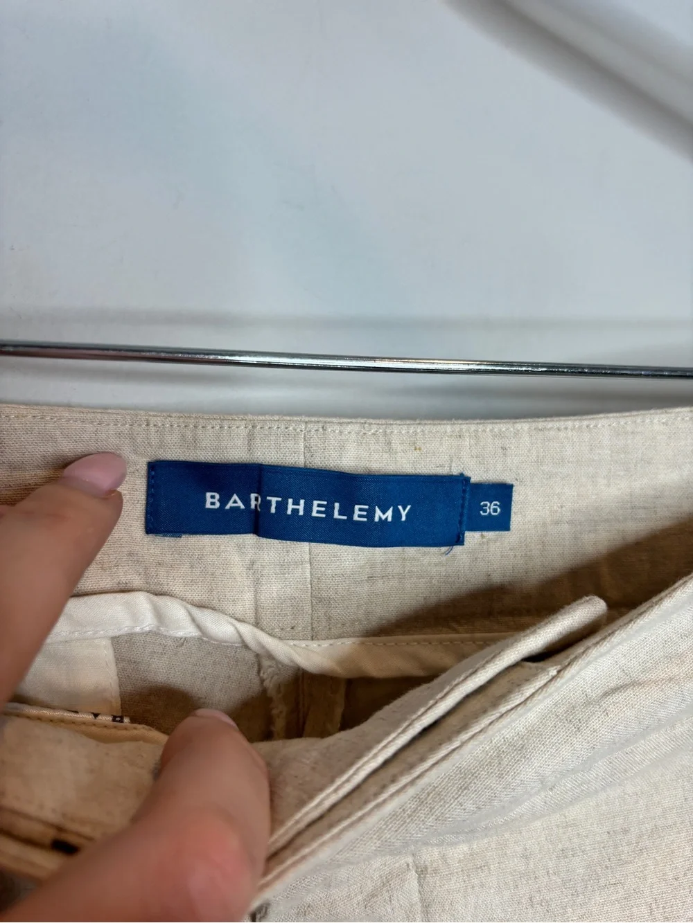 Barthelemy Cayes Linen Pants II Size 36 Ivory